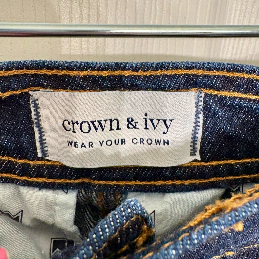 crown & ivy Dark Blue Flare Jeans - Picture 3 of 5
